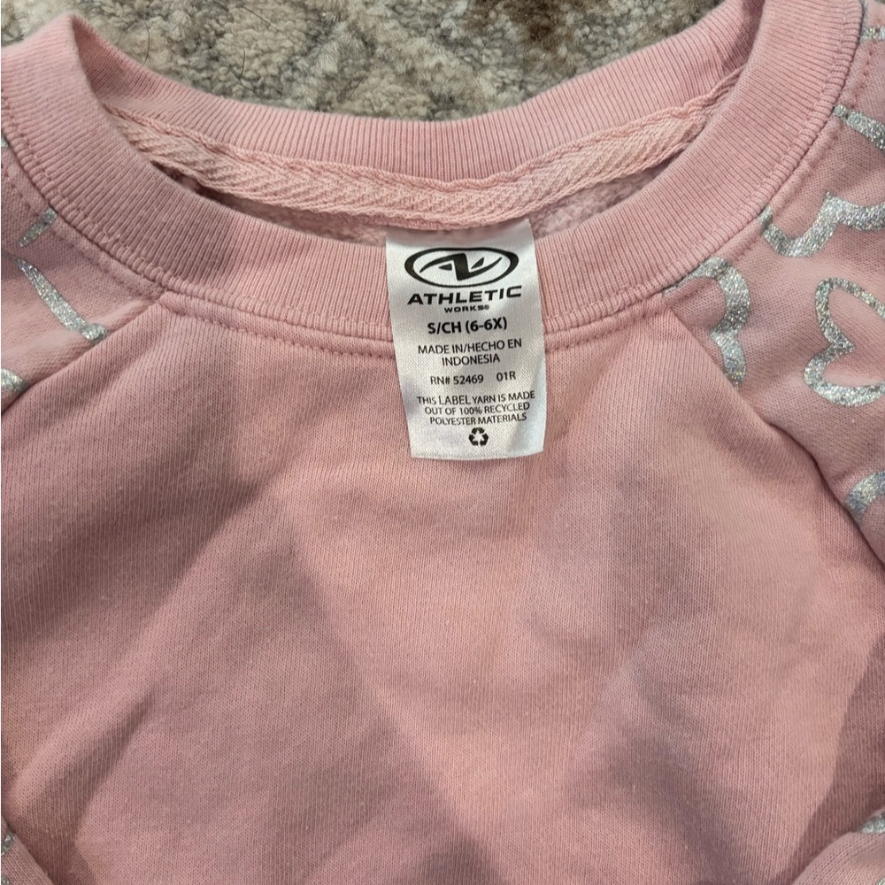 Athletic Pink Sweatshirt with Silver Accents